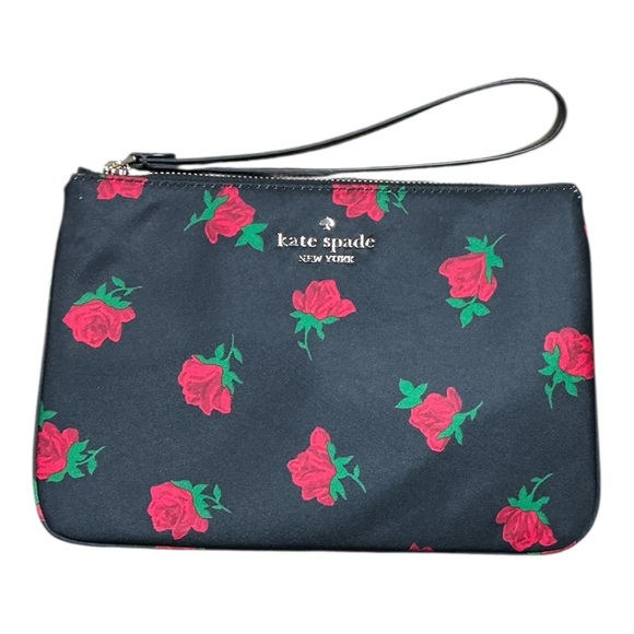 kate spade Handbags - Kate Spade - EC - Black and Red Clutch Wristlet
